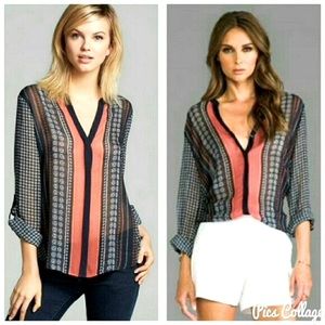 NWOT Sanctuary Scarf Print Blouse - Sz S